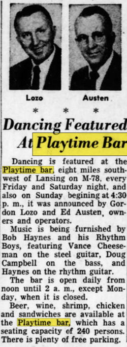 Playtime Bar (Murphys Bar) - Jul 11 1959 Ad (newer photo)